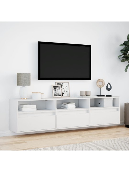 Nástěnná TV skříňka s LED bílá 180 x 31 x 45 cm