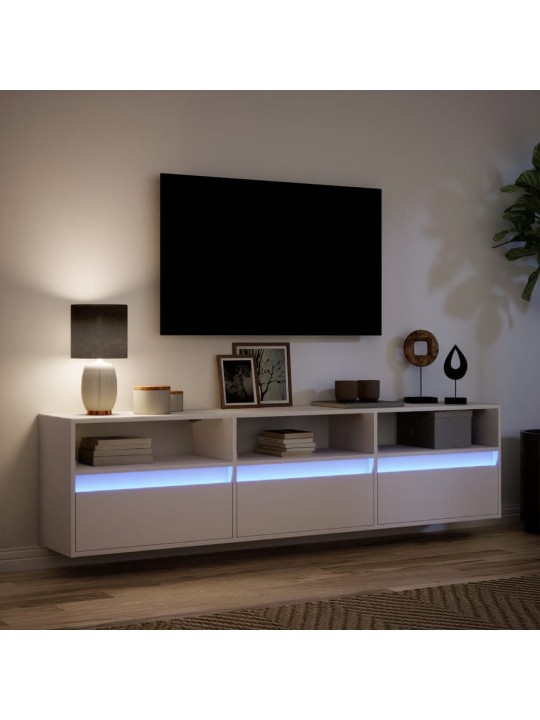 Nástěnná TV skříňka s LED bílá 180 x 31 x 45 cm