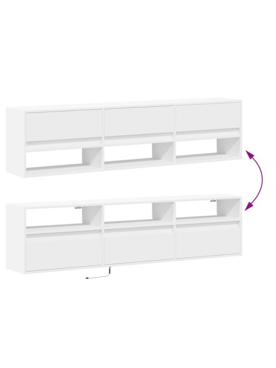 Nástěnná TV skříňka s LED bílá 180 x 31 x 45 cm