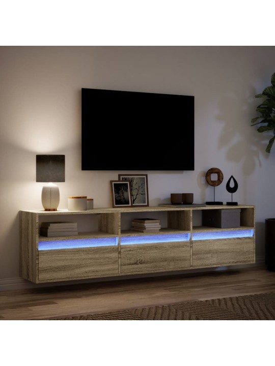 Nástěnná TV skříňka s LED dub sonoma 180 x 31 x 45 cm