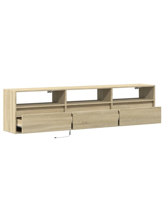 Nástěnná TV skříňka s LED dub sonoma 180 x 31 x 45 cm