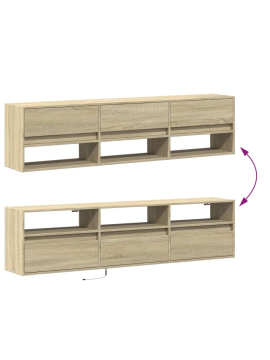 Nástěnná TV skříňka s LED dub sonoma 180 x 31 x 45 cm