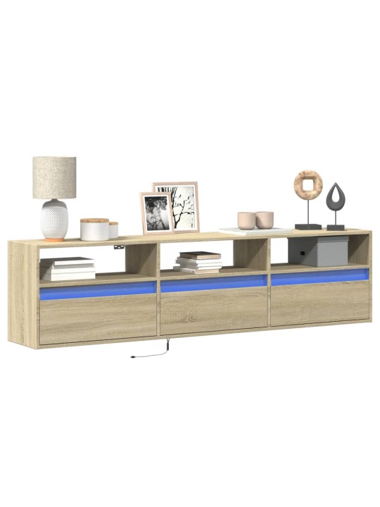 Nástěnná TV skříňka s LED dub sonoma 180 x 31 x 45 cm