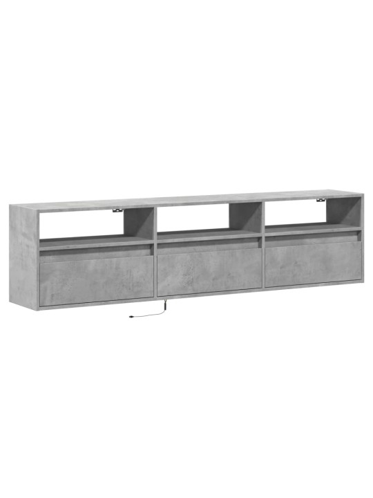 Nástěnná TV skříňka s LED betonově šedá 180 x 31 x 45 cm