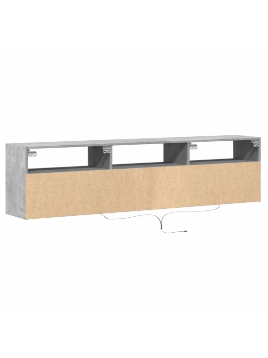 Nástěnná TV skříňka s LED betonově šedá 180 x 31 x 45 cm