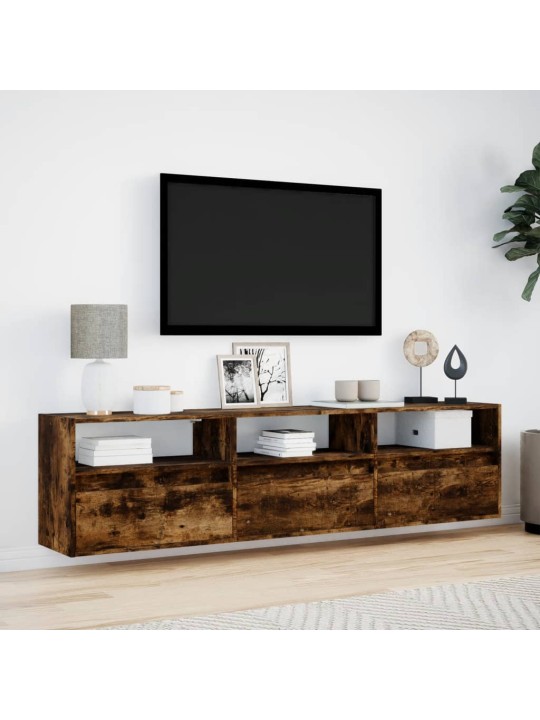 Nástěnná tv skříňka s led kouřový dub 180 x 31 x 45 cm
