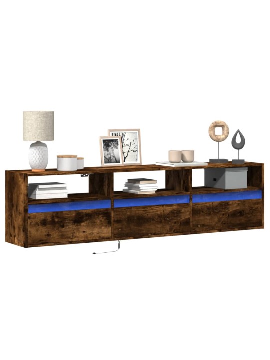 Nástěnná tv skříňka s led kouřový dub 180 x 31 x 45 cm
