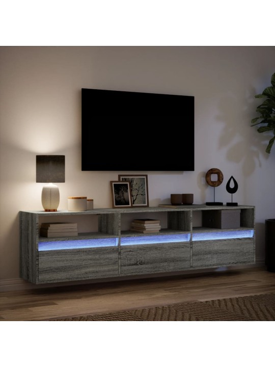 Nástěnná tv skříňka s led šedá sonoma 180 x 31 x 45 cm