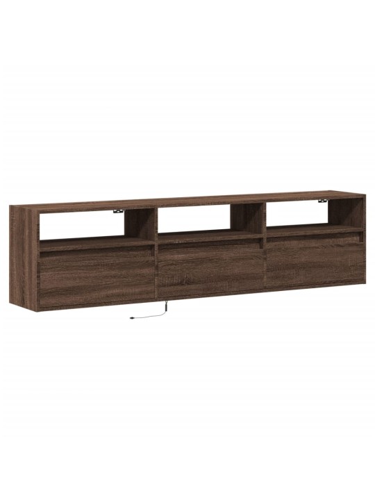 Nástěnná tv skříňka s led hnědý dub 180 x 31 x 45 cm