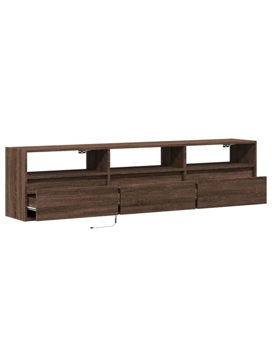 Nástěnná tv skříňka s led hnědý dub 180 x 31 x 45 cm