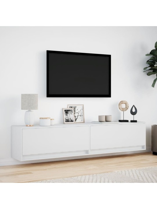 Nástěnná TV skříňka s LED bílá 180 x 31 x 38 cm