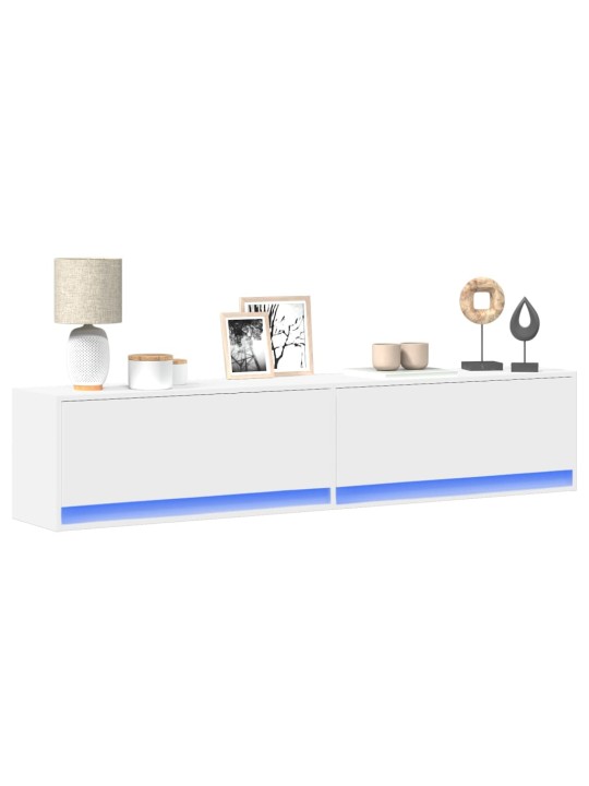Nástěnná TV skříňka s LED bílá 180 x 31 x 38 cm