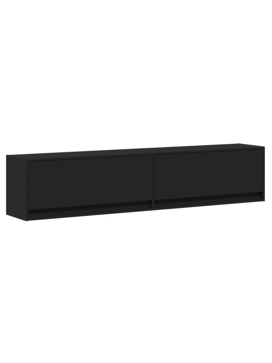 Nástěnná TV skříňka s LED černá 180 x 31 x 38 cm