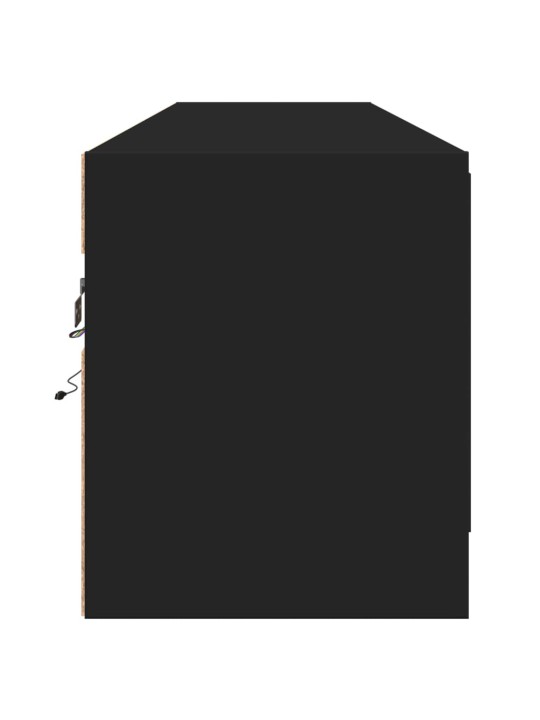 Nástěnná TV skříňka s LED černá 180 x 31 x 38 cm