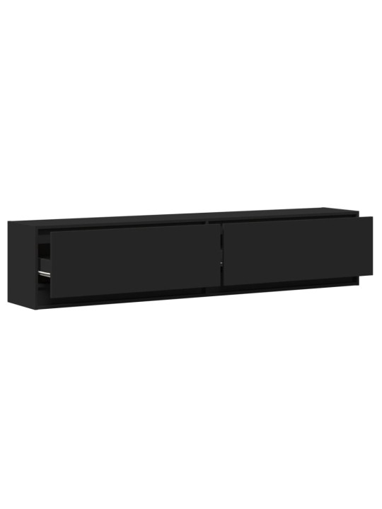 Nástěnná TV skříňka s LED černá 180 x 31 x 38 cm