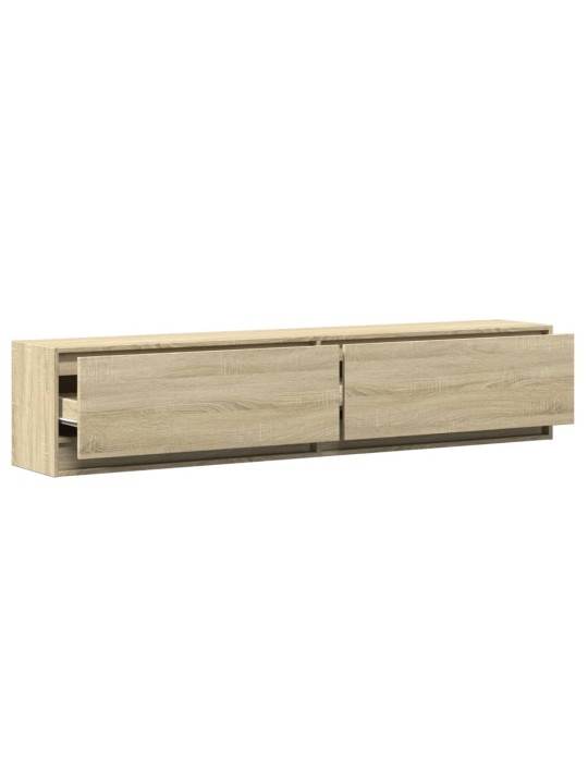 Nástěnná TV skříňka s LED dub sonoma 180 x 31 x 38 cm