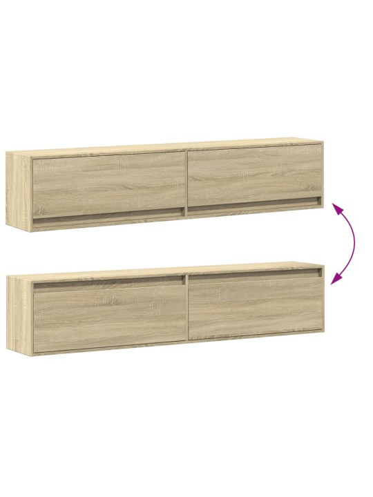 Nástěnná TV skříňka s LED dub sonoma 180 x 31 x 38 cm