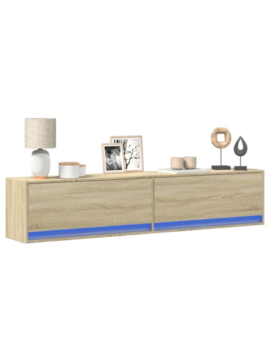 Nástěnná TV skříňka s LED dub sonoma 180 x 31 x 38 cm