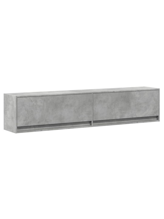 Nástěnná TV skříňka s LED betonově šedá 180 x 31 x 38 cm