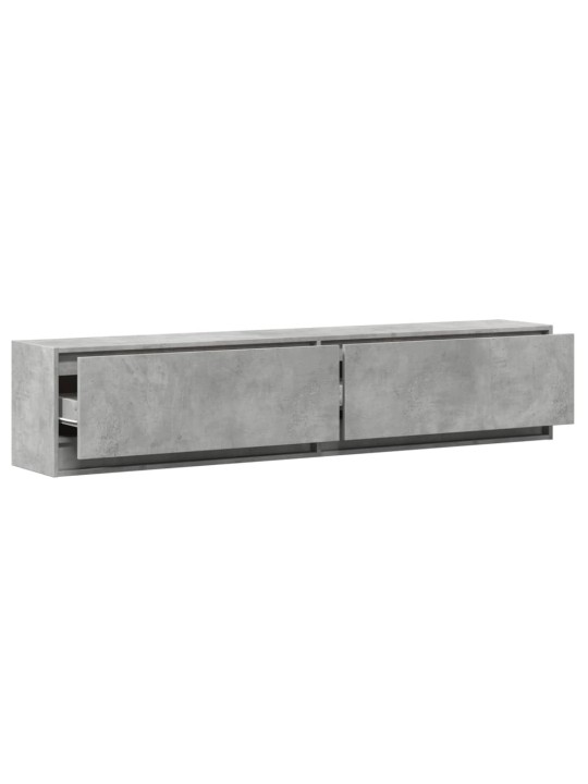 Nástěnná TV skříňka s LED betonově šedá 180 x 31 x 38 cm