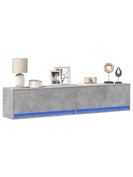 Nástěnná TV skříňka s LED betonově šedá 180 x 31 x 38 cm