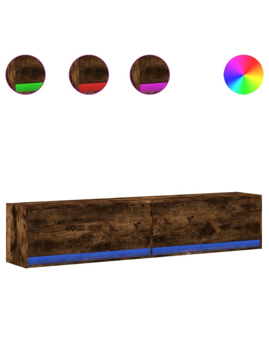 Nástěnná tv skříňka s led kouřový dub 180 x 31 x 38 cm