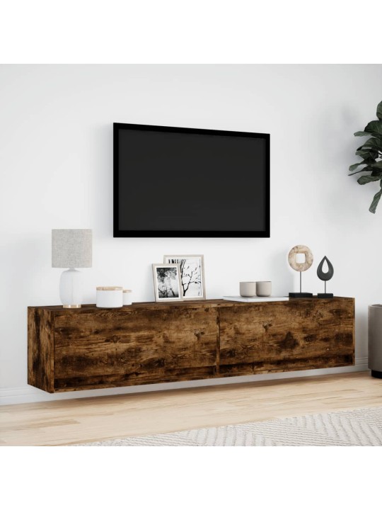 Nástěnná tv skříňka s led kouřový dub 180 x 31 x 38 cm