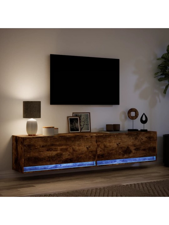 Nástěnná tv skříňka s led kouřový dub 180 x 31 x 38 cm