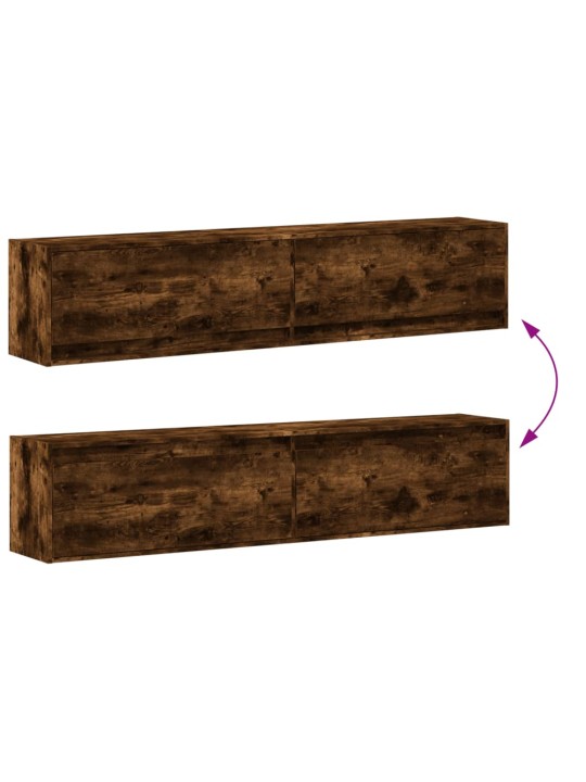 Nástěnná tv skříňka s led kouřový dub 180 x 31 x 38 cm