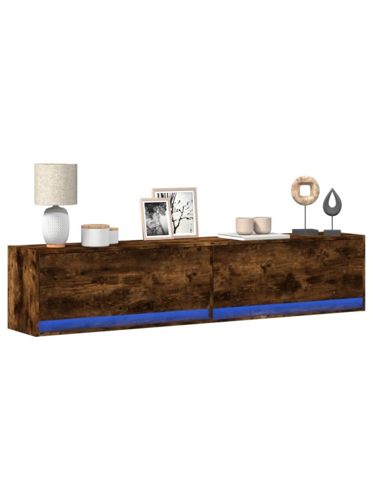 Nástěnná tv skříňka s led kouřový dub 180 x 31 x 38 cm