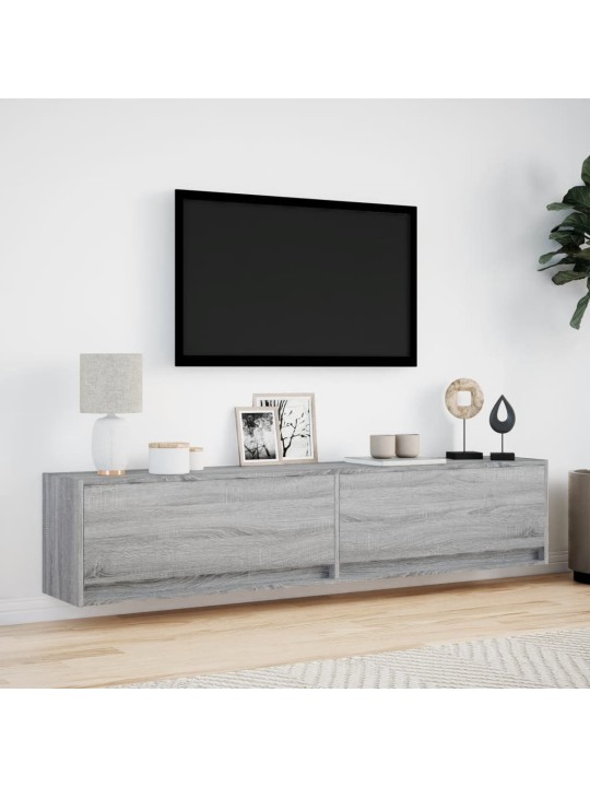Nástěnná tv skříňka s led šedá sonoma 180 x 31 x 38 cm