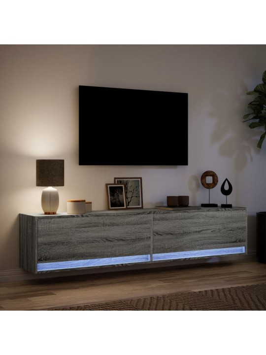 Nástěnná tv skříňka s led šedá sonoma 180 x 31 x 38 cm