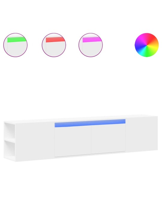 Nástěnná TV skříňka s LED bílá 180 x 31 x 39,5 cm