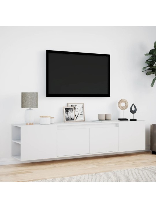 Nástěnná TV skříňka s LED bílá 180 x 31 x 39,5 cm