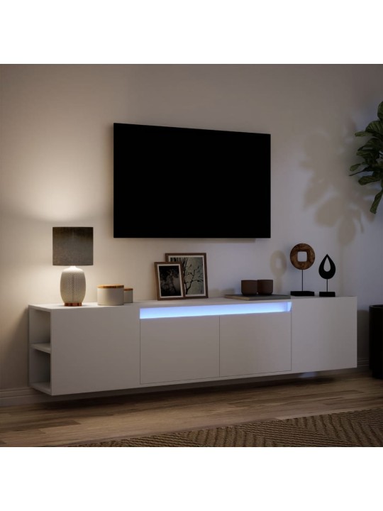 Nástěnná TV skříňka s LED bílá 180 x 31 x 39,5 cm