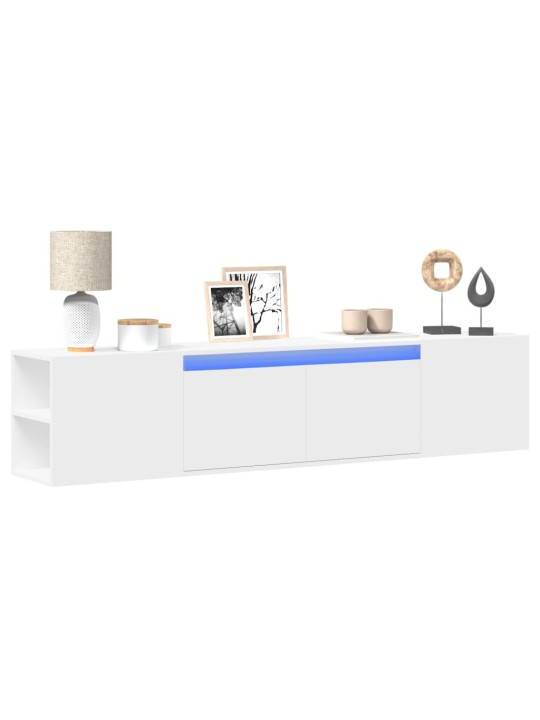Nástěnná TV skříňka s LED bílá 180 x 31 x 39,5 cm