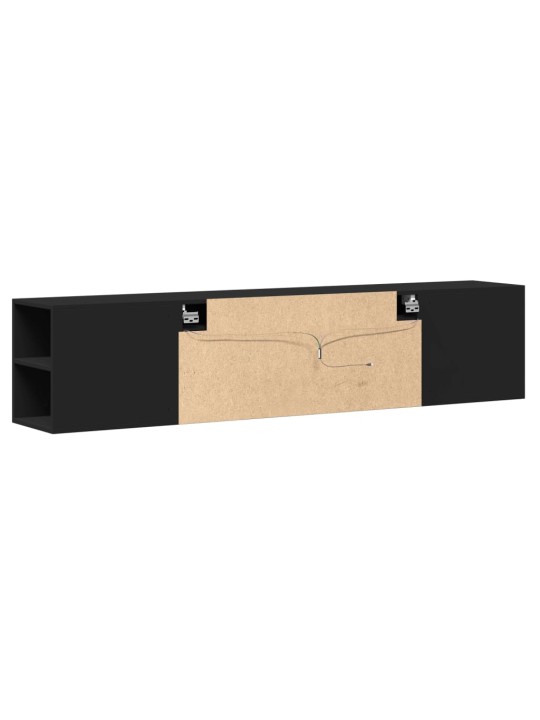 Nástěnná TV skříňka s LED černá 180 x 31 x 39,5 cm