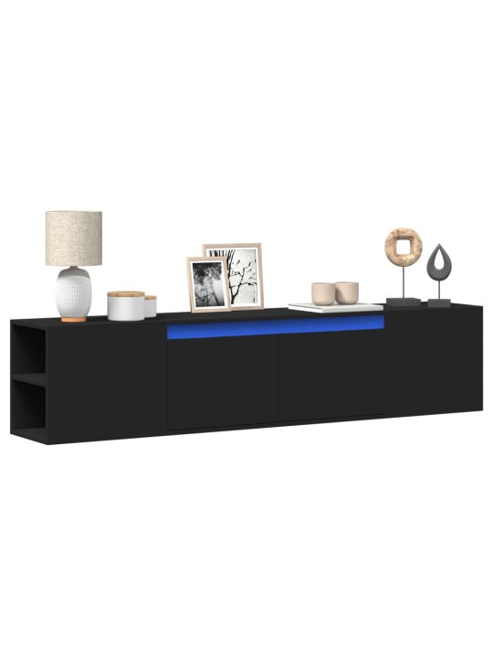 Nástěnná TV skříňka s LED černá 180 x 31 x 39,5 cm