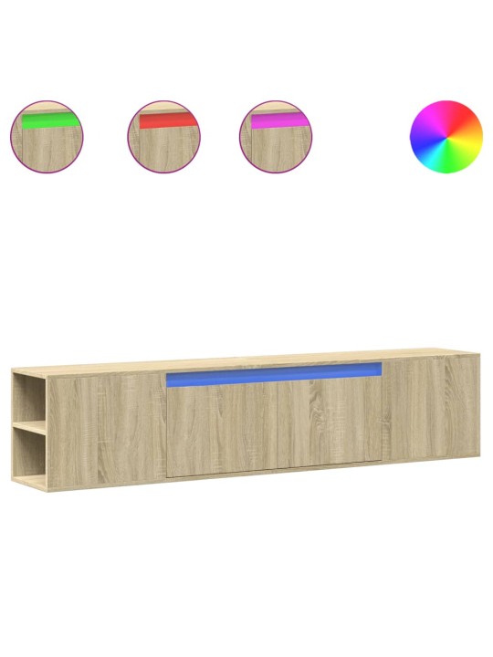 Nástěnná TV skříňka s LED dub sonoma 180 x 31 x 39,5 cm
