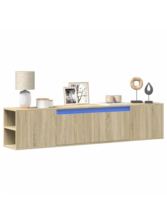 Nástěnná TV skříňka s LED dub sonoma 180 x 31 x 39,5 cm