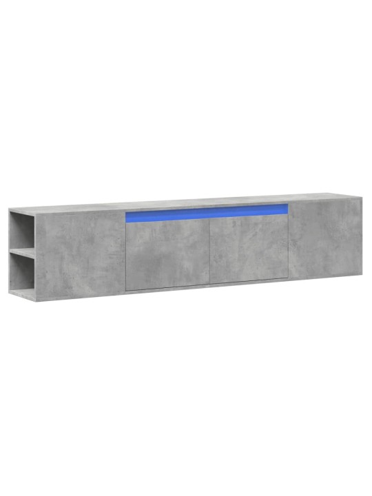 Nástěnná TV skříňka s LED betonově šedá 180 x 31 x 39,5 cm