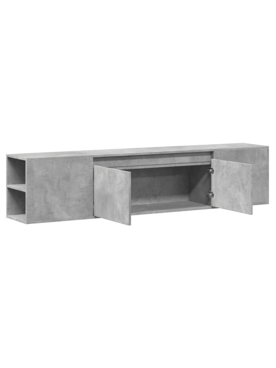 Nástěnná TV skříňka s LED betonově šedá 180 x 31 x 39,5 cm