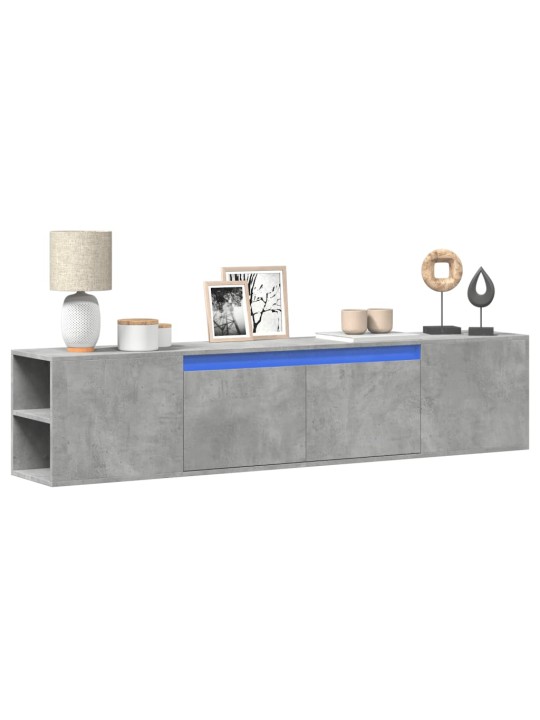 Nástěnná TV skříňka s LED betonově šedá 180 x 31 x 39,5 cm