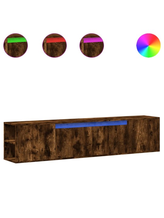 Nástěnná tv skříňka s led kouřový dub 180 x 31 x 39,5 cm