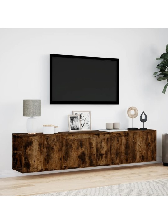 Nástěnná tv skříňka s led kouřový dub 180 x 31 x 39,5 cm
