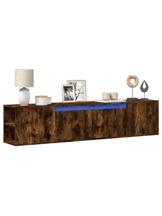 Nástěnná tv skříňka s led kouřový dub 180 x 31 x 39,5 cm