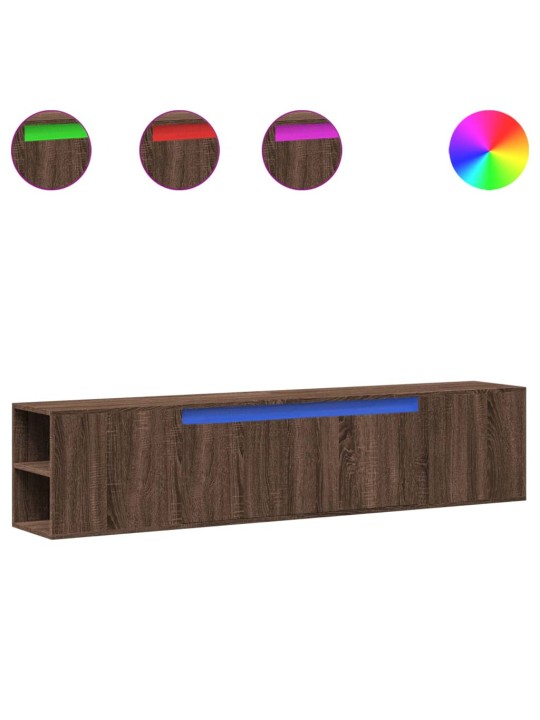 Nástěnná tv skříňka s led hnědý dub 180 x 31 x 39,5 cm