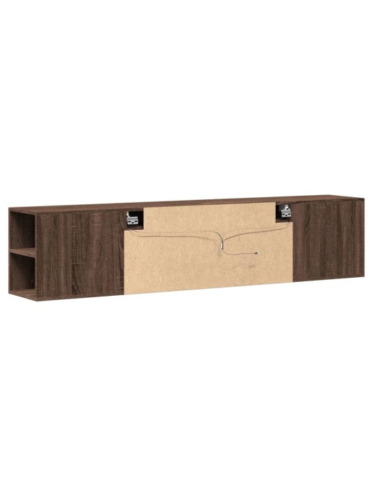 Nástěnná tv skříňka s led hnědý dub 180 x 31 x 39,5 cm