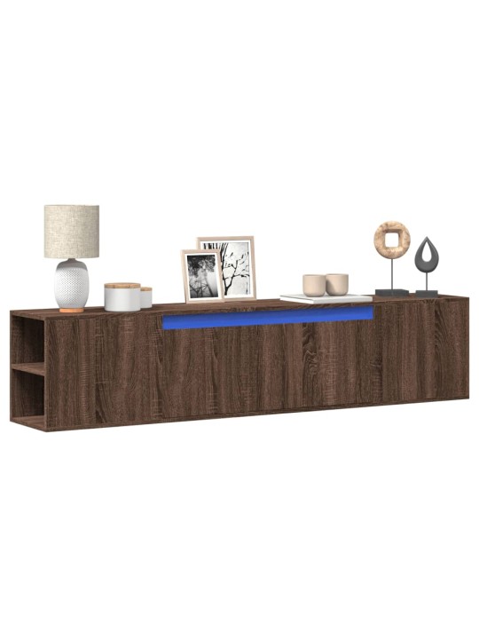 Nástěnná tv skříňka s led hnědý dub 180 x 31 x 39,5 cm