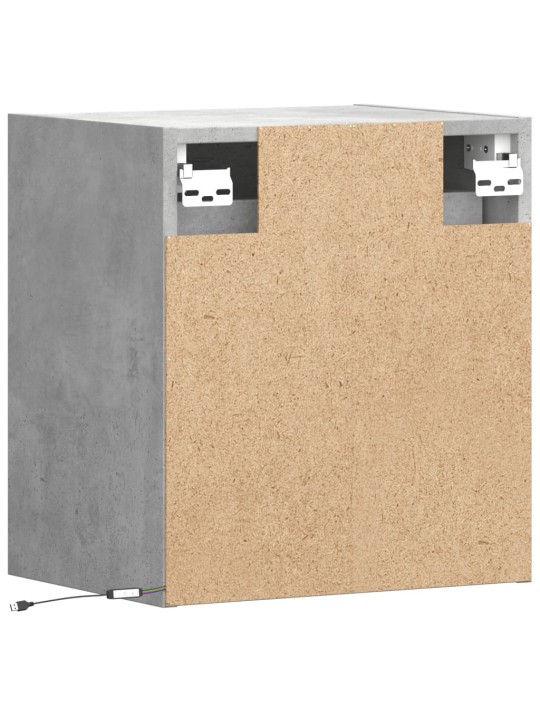 Nástěnné noční stolky s LED osvětlením 2 ks betonově šedé